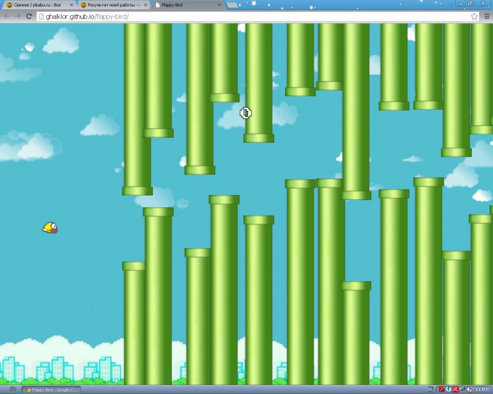 Результат моей работы - клон Flappy Bird | Пикабу
