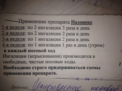 Схема лечения назонексом