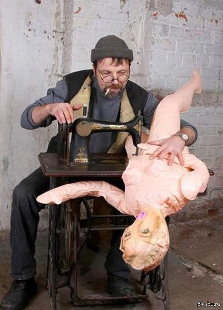 Sew here, glue there... - NSFW, Grandfather, Doll, Master