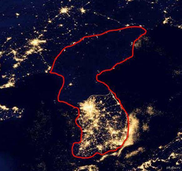 Картинки по запросу фото из космоса северная корея
