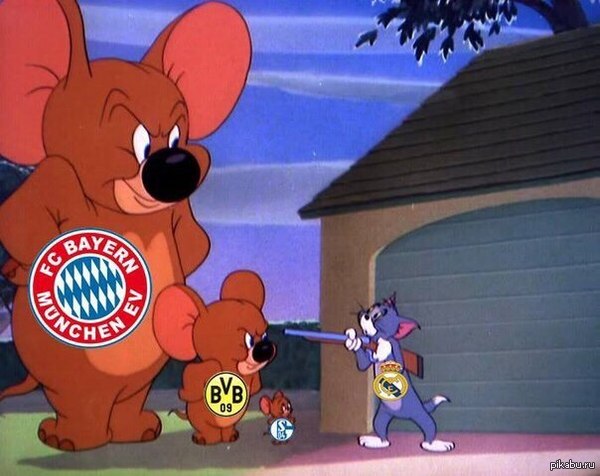 Champions League. - Tom and Jerry, real Madrid, Borussia, Bavaria