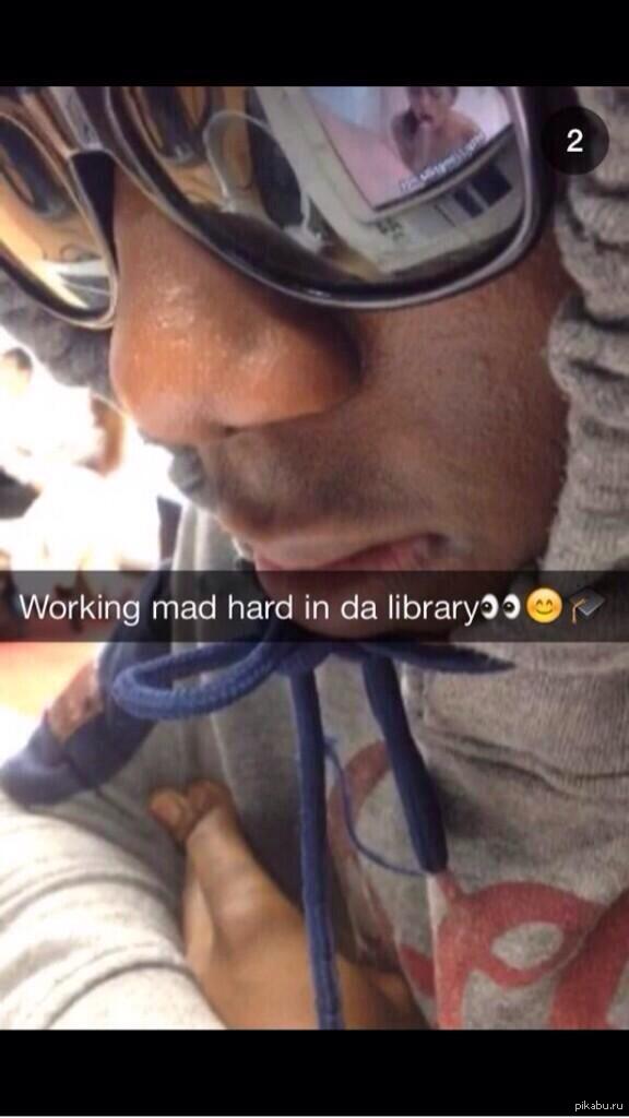 Working like crazy in the library - NSFW, Reddit, Palevo