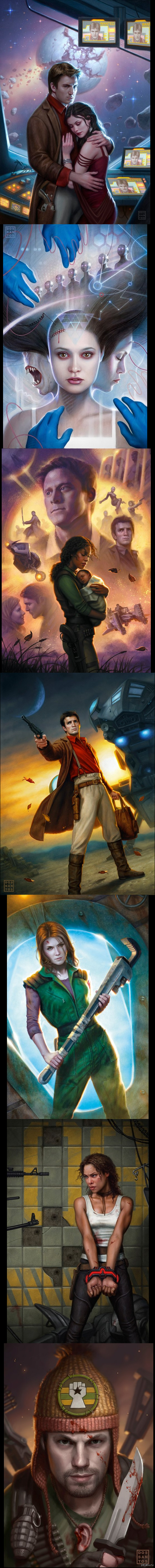 Обложки комикса "Serenity: Leaves on the Wind" - официального продолжения сериала "Светлячок" и фильма "Серени