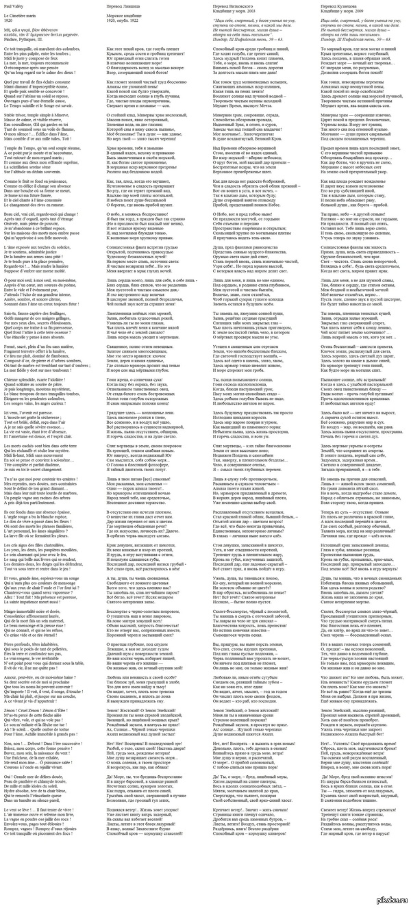 Paul Valery. Le Cimetiere marin. 1920