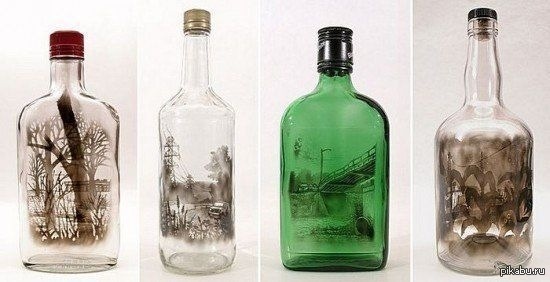 Рисунки на бутылках