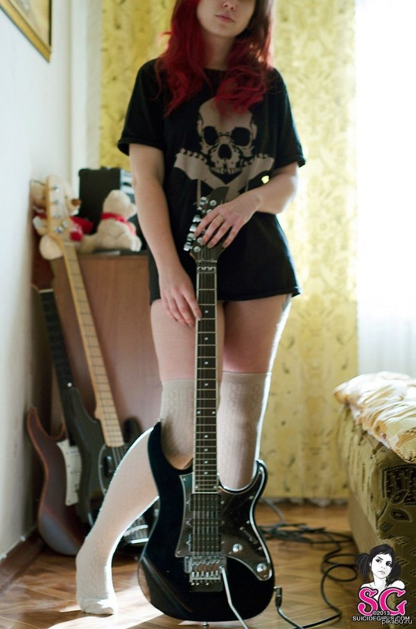 Tell me a name? - NSFW, Girls, Erotic, Suicide girls, Electric guitar