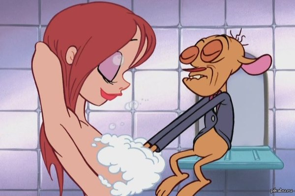 The Ren and Stimpy Show. Adult version (hello MTV) - NSFW, Ren and Stimpy, Ren and stimpy, For adults, Cartoons, Strawberry, Boobs, MTV