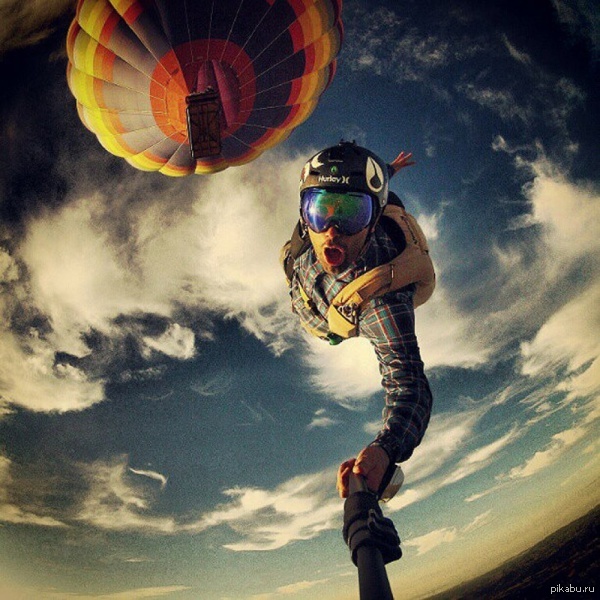 skydiver selfie - Selfie, Parachute, , Height