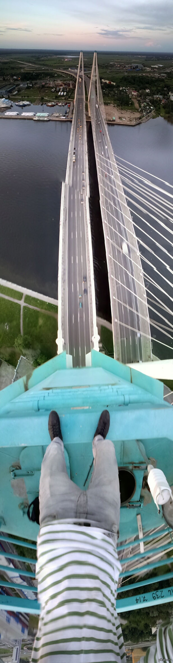 Дубль 2. Вертикальная панорама. Вантовый мост. Санкт-Петербург.