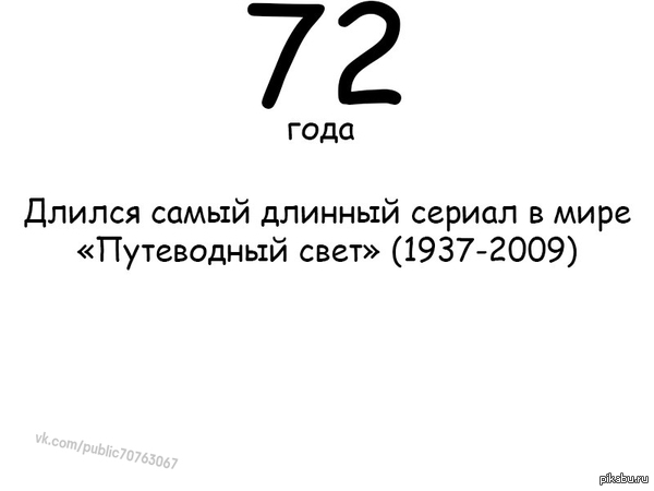 72 года длился самый длинный в мире сериал - Сериалы, Моё, Пикабу