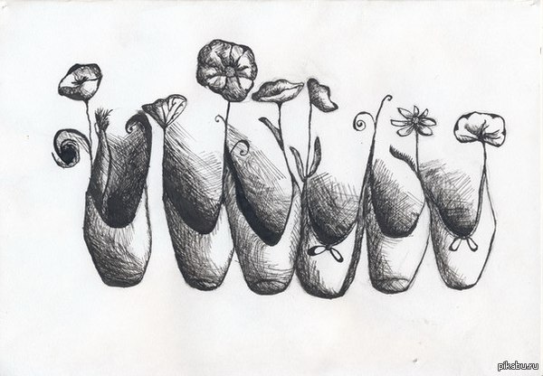 Пунты черной гелевой ручкой, формат А4