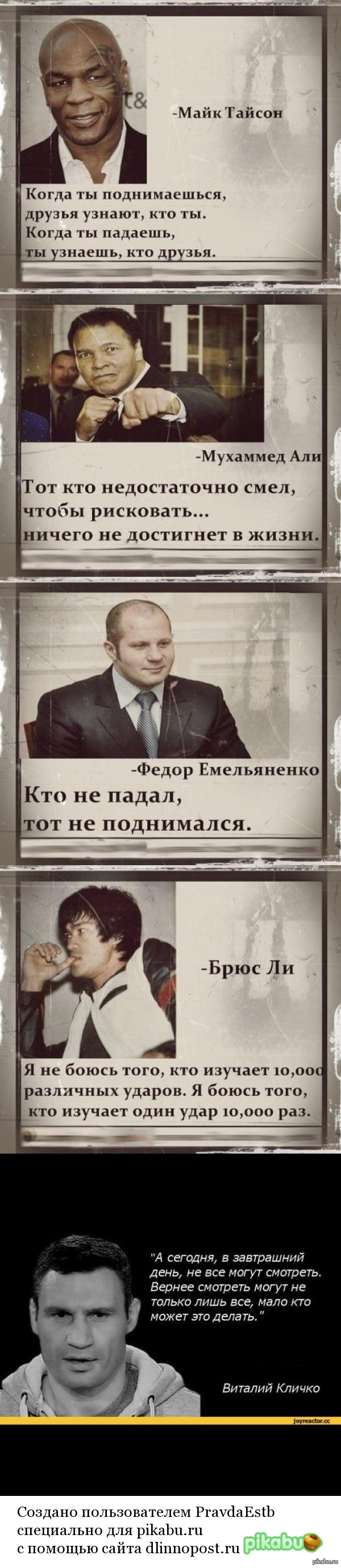 Цитаты великих бойцов.