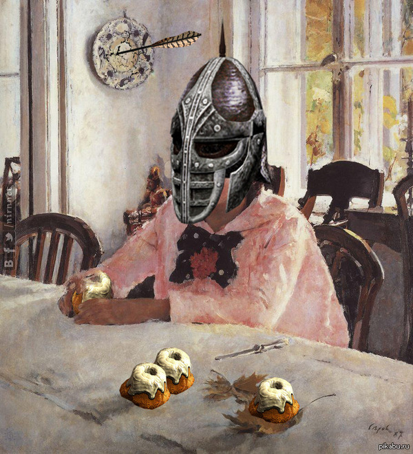 Стражник с рулетами.