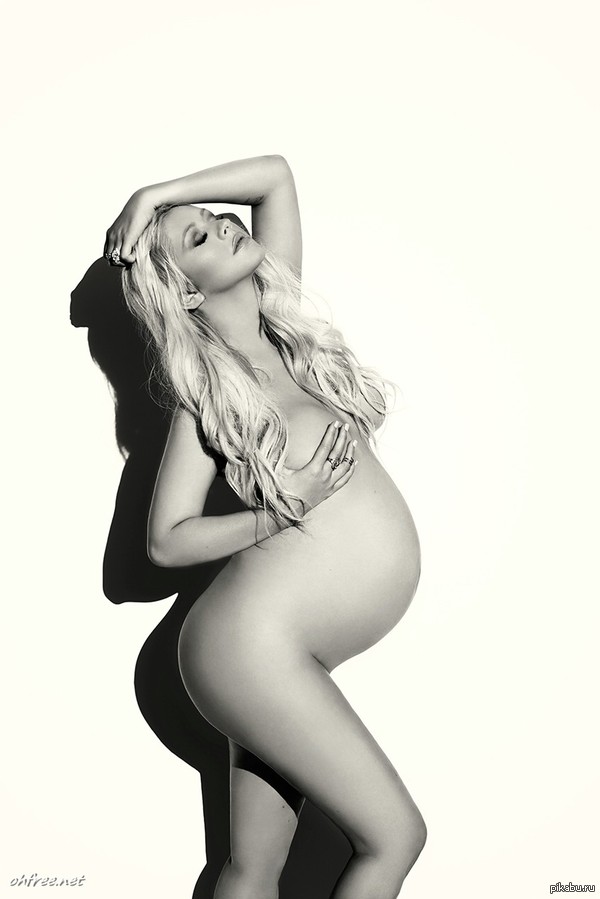 Christina Aguilera Pregnant See Through for V Magazine - NSFW, My, , Christina Aguilera, Pregnant, 