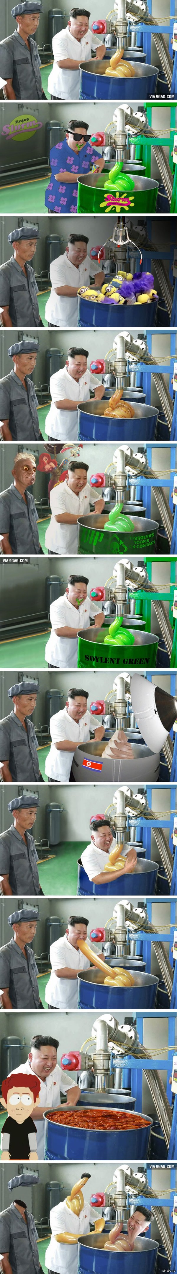 Ким Чен Ын на фабрике по производству смазки