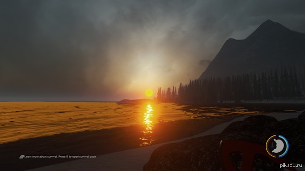 Красивый закат в The Forest