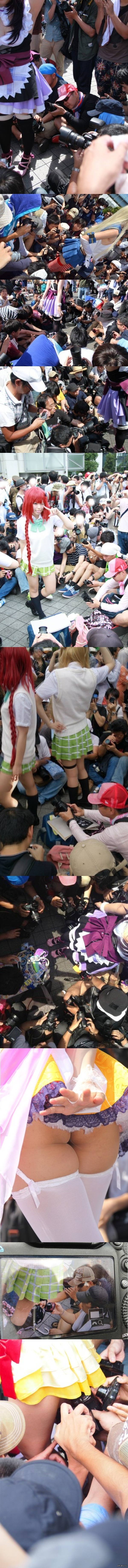 Nothing special - just ordinary Japanese photographers doing their job. - NSFW, Japanese, Comiket, Pantsu, Photographer, Longpost