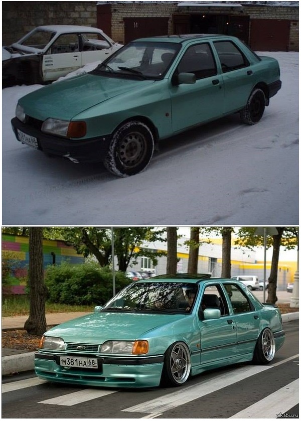 Before and after. - Auto, Lowdaily, Ford, Stance