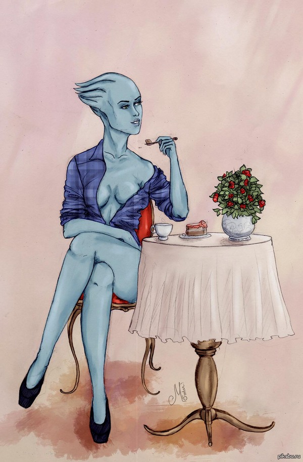 Azari by Molly-Foster - Not mine, Drawing, Azari, Mass effect, Deviantart