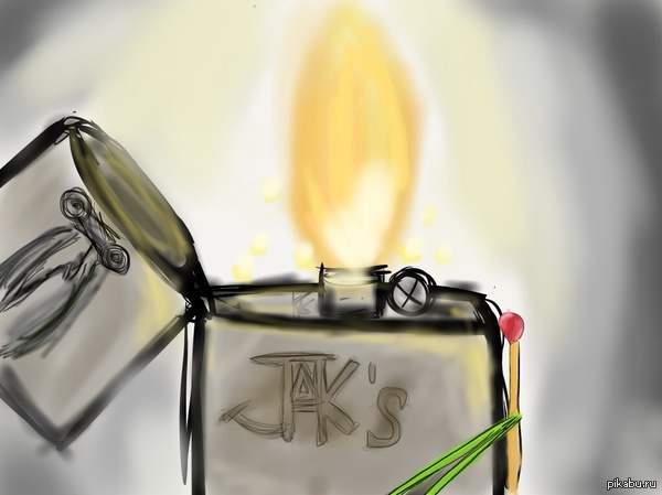 I just drew a lighter\\first experience\\ or so. - My, Art, Beautiful art, First post, Lighter, Good league