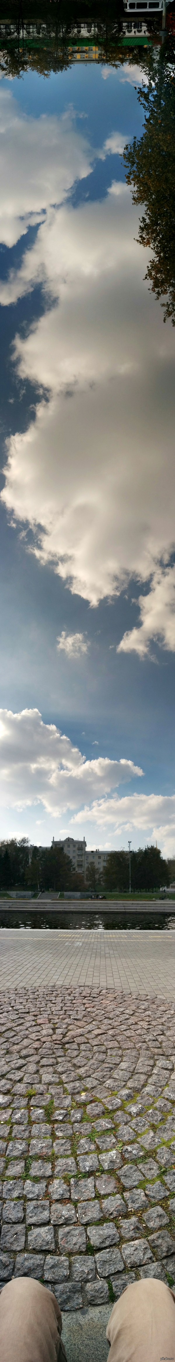 Vertical Panorama - My, My, The photo, Панорама, Vertical, Clouds, Yekaterinburg, Longpost, Plotinka