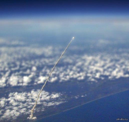 Rocket launch, view from space - Rocket, Space, The photo, Not mine, From the network