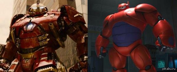 ХалкБастер(Мстители) и робот из мультфильма "Город Героев"