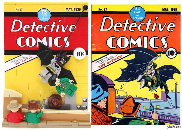 "ЛЕГОлизация" обложки первого комикса о Бэтмене