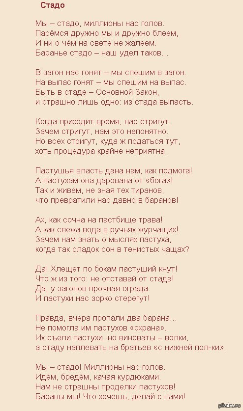 Слова песни нас миллионы русских. Стихотворение стадо. Стих мы стадо миллионы нас голов. Стих про стадо людей. Стих смотрю на стадо недовольных.