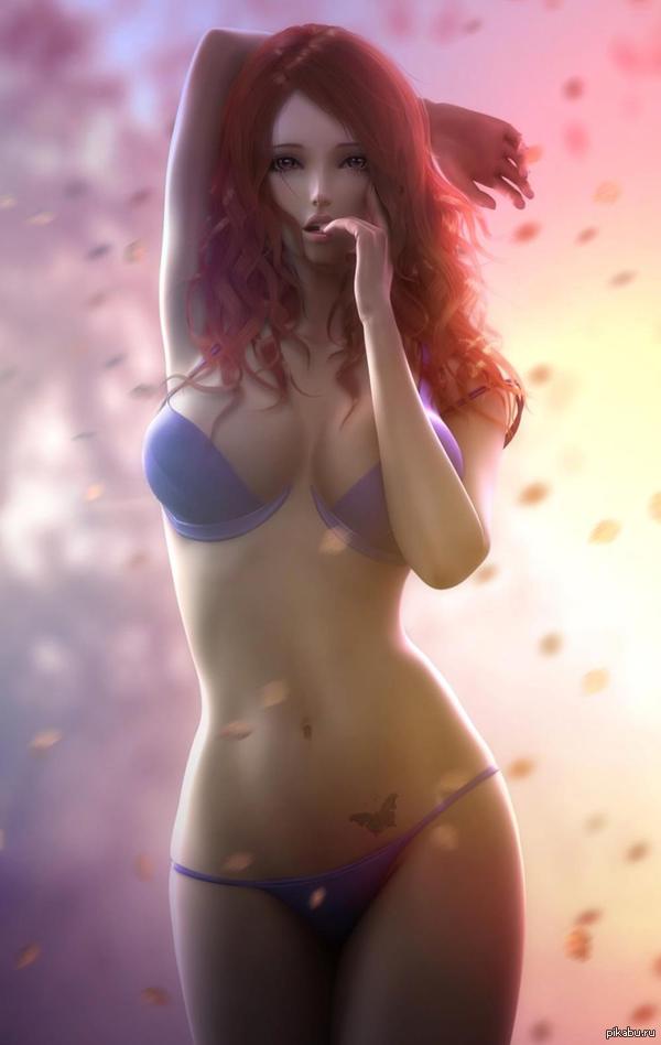 Nicely - NSFW, Beautiful girl, Redheads, Art