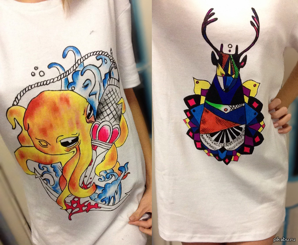 Пятничное моё. Акрил по ткани.