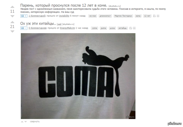 В тему совпадений постов на Пикабу