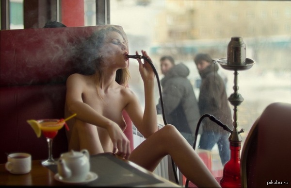 Private cafe - NSFW, Strawberry, Girls, Cafe, Hookah, The photo