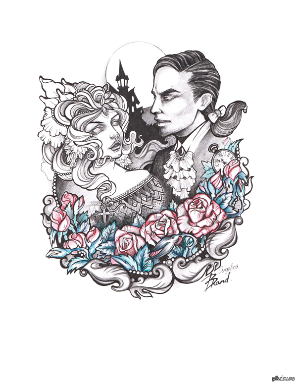 Girl and Earl - My, King and the Clown, Tattoo, Illustrations, Fantart, Mikhail Gorshenev, Prince, Tattoo sketch
