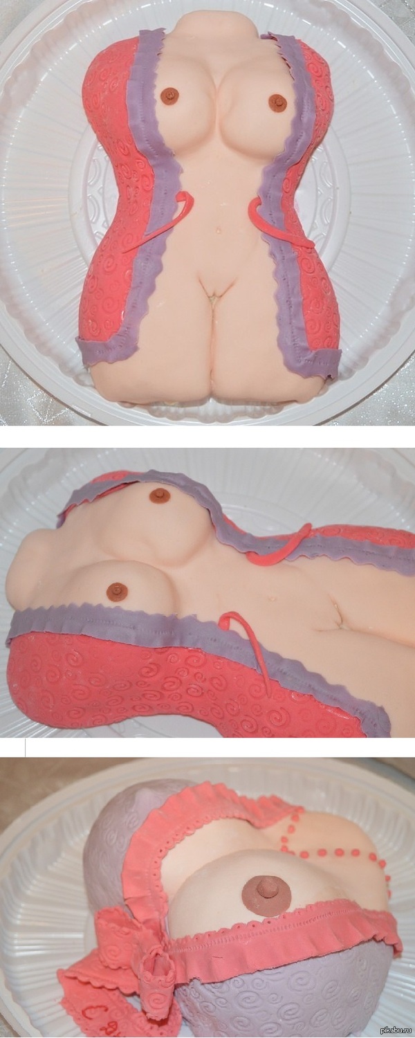 Strawberry cake - NSFW, My, Cake, Boobs