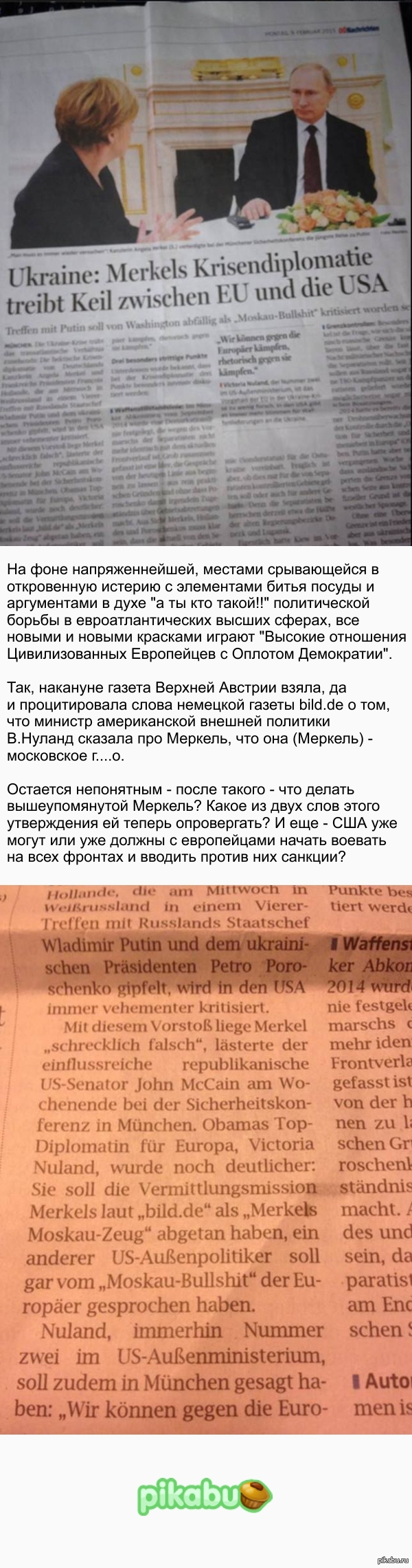 Нуланд грязно обругала Меркель