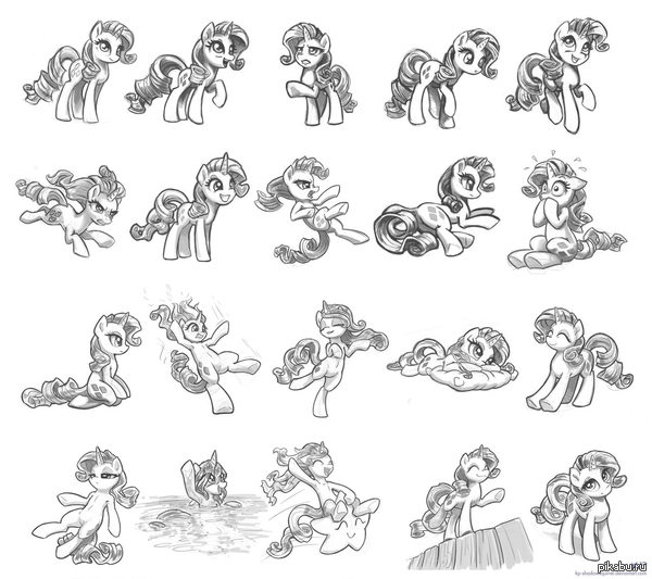 Rarity Sketches by KP-ShadowSquirrel