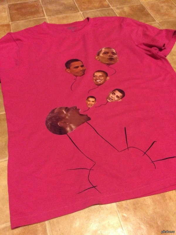Check out the t-shirt my neighbor made! - NSFW, My, Barack Obama, T-shirt, Creative, The americans
