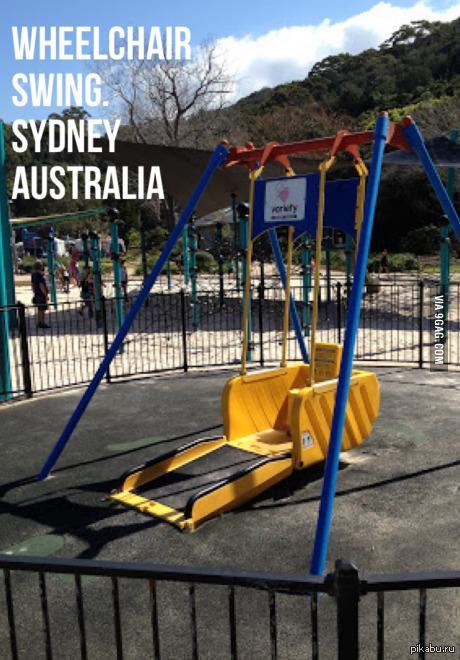 Качели для детей-инвалидов в Австралии