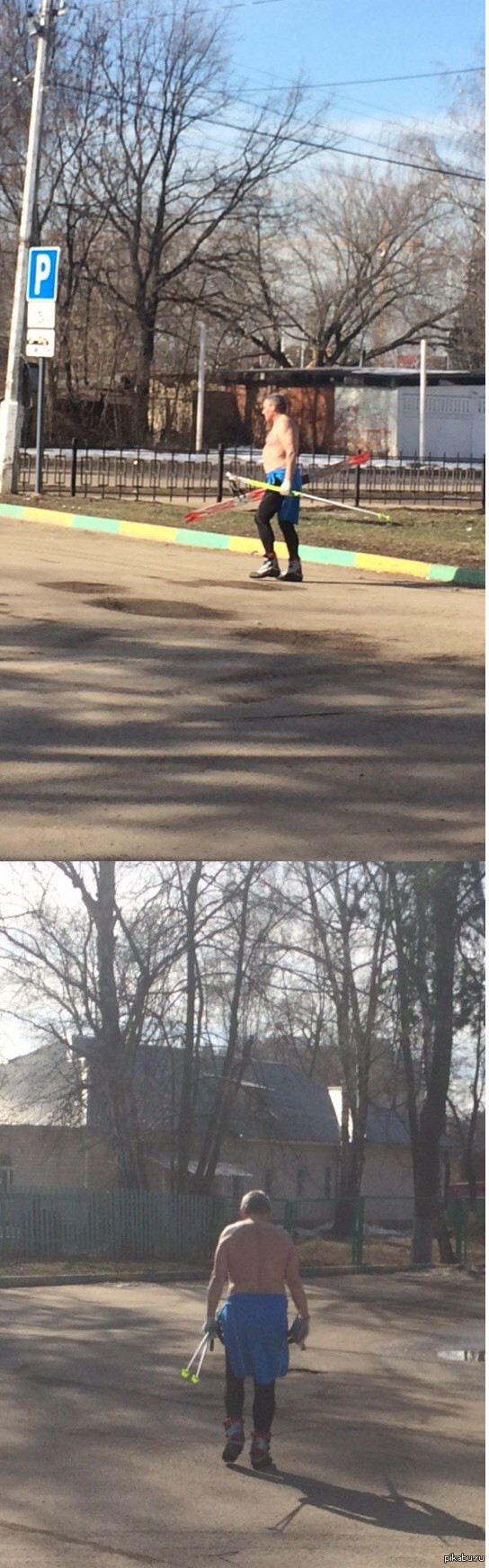 Ох уж эти лыжники весной...