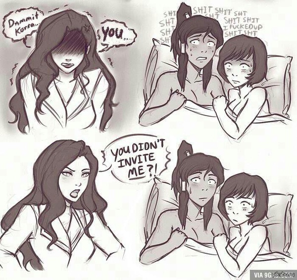 Korra, why didn't you invite me? - Treason, Corra, Opal, Relationship, Asami Sato, Avatar: The Legend of Korra, Avatar, NSFW, Iahfy, Comics, , Lesbian