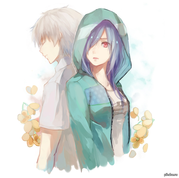 Kirishima Touka and Kaneki Ken 