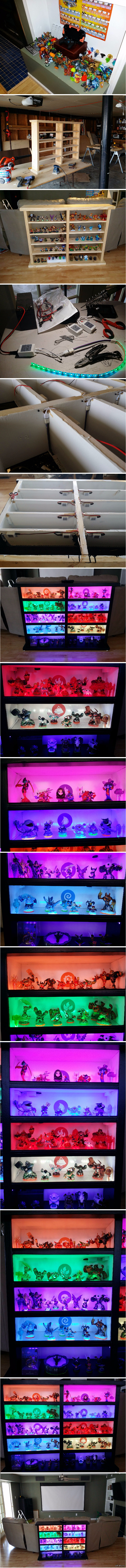 My sons have accumulated a lot of figurines. I decided to make an illuminated shelf for this business - Skylanders, Figurine, A shelf, Xbox, Games, Led, Longpost, Figurines