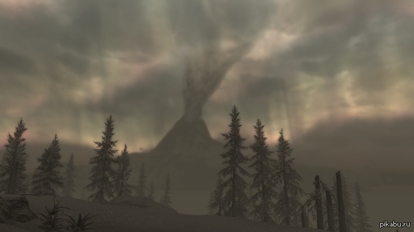 Red mountain. - My, Skyrim, The Elder Scrolls III: Morrowind, The Elder Scrolls V: Skyrim