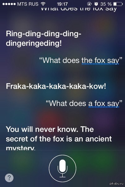 Siri  What does the fox say