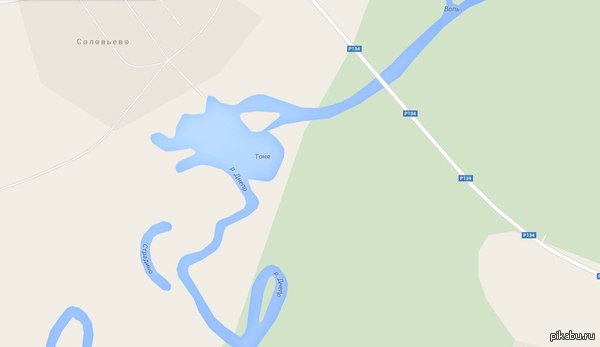 На карте, если двигаться по Днепру в сторону Смоленска, можно увидеть лисичку Тоню, которую кто-то гладит.