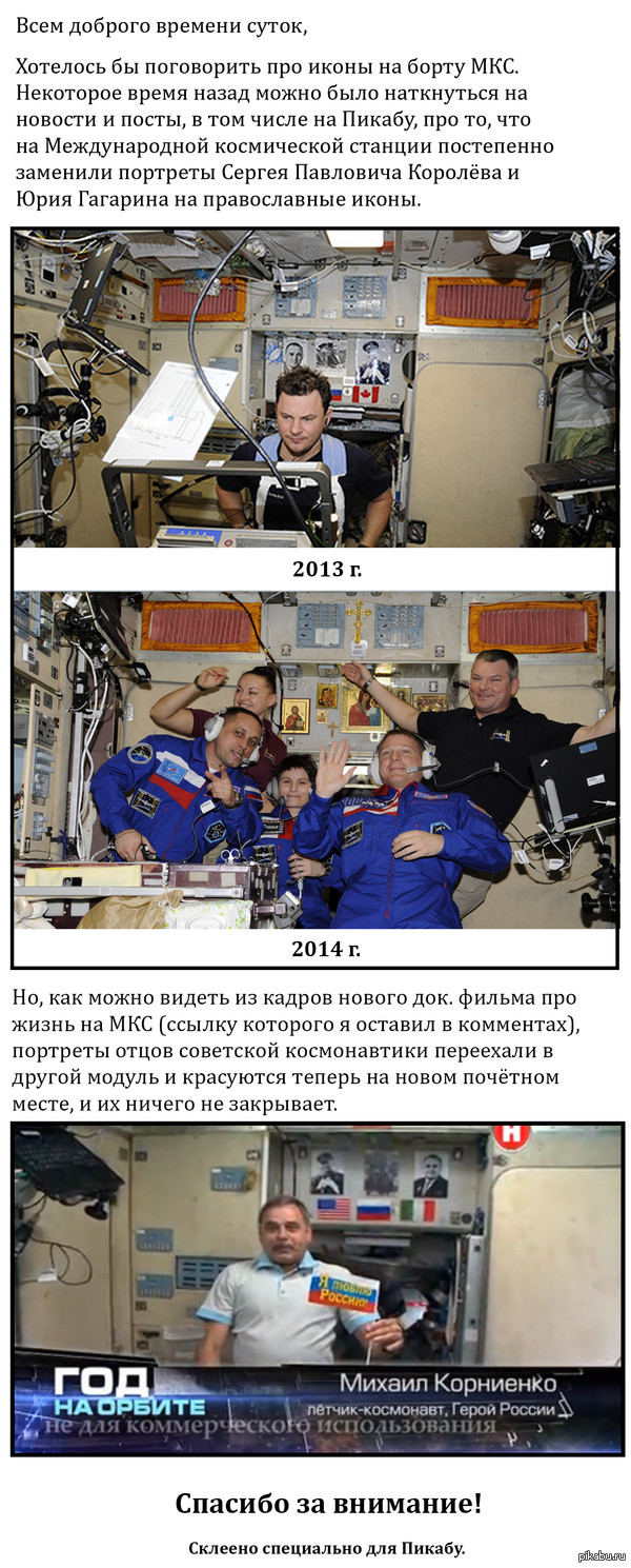 Иконы на Международной космической станции.