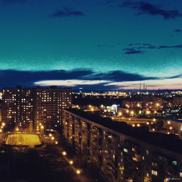 Ночной Тольятти, если приглядется то можно увидеть АВТОВАЗ.