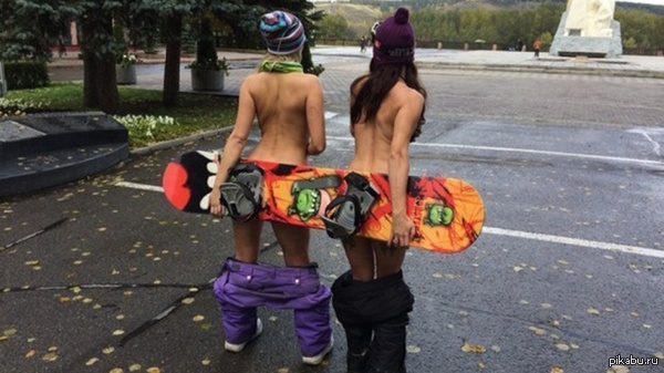 Protect snowboarders!!! - NSFW, Kemerovo, Girls, Snowboard, Idiocy