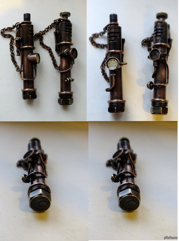 A couple of gasoline lighters by my hands) - My, Lighter, Gas lighter, Steampunk lighter, Steampunk, Greening, My